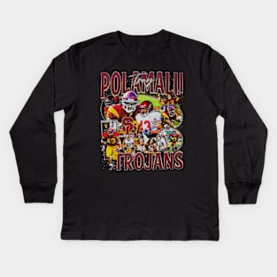 Troy Polamalu College Vintage Bootleg Kids Long Sleeve T-Shirt